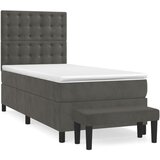 Box spring krevet s madracem tamnosivi 90x190 cm baršunasti | Eponuda.com