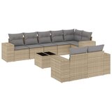  9-dijelni set vrtnih sofa s jastucima bež od poliratana | shoptok.hr