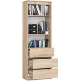 AKORD Regal, 3 Predali In 2 Polici, Hrast Sonoma, (5000332563) | Shoptok.si