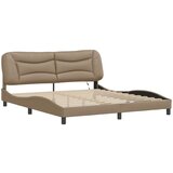  Okvir kreveta LED boja cappuccina 180 x 200 cm od umjetne kože | shoptok.hr