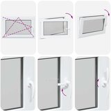  Prozor za podrum RISOR Bijeli 90 x 50 cm PVC i staklo - Bijeli 90 x 50 cm (dvostruki sloj) Nagibanje i okretanje lijevo | shoptok.hr
