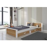 ADRK Mladi krevet ALDEX SHELF s dvije ladice 200x90 cm - BIJELA-HRAST | shoptok.hr