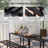  Vrtni namještaj za 4 osobe 1 stol i 2 klupe metalni crni | shoptok.hr