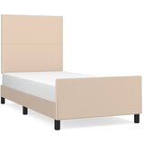 Maison Chic Posteljni okvir - Enojna postelja - Postelja za odrasle z vzglavjem kapučino 100x200 cm umetno usnje-J9580, (21769540) Cene