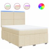  Krevet s oprugama i madracem krem 160x200 cm od tkanine | shoptok.hr