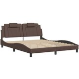 vidaXL Okvir za krevet s uzglavljem smeđi 160x200 cm od umjetne kože | shoptok.hr
