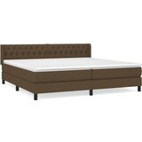 vidaXL Box spring postelja z vzmetnico temno rjav 200x200 cm blago, (20727097) Cene