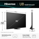 Hisense 85U8Q Mini LED Smart TV sprejemnik | Shoptok.si
