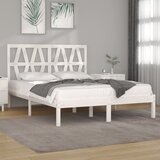 Maison Chic Posteljni okvir - Dvoposteljna postelja - Zakonska postelja bel iz trdne borovine 120x200 cm-J10001, (21770097) | Shoptok.si