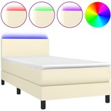 Krevet box spring s madracem LED krem 80x200 cm od umjetne kože | shoptok.hr