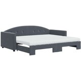 vidaXL Dnevni krevet na razvlačenje tamnosivi 90 x 200 cm baršunasti | shoptok.hr