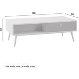 Bessagi Home retro klubska miza lena, hrast, siva | Shoptok.si