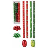  Božićni set za zamatanje darova (70 x 200 cm BAG6550 -crvena/zelena | shoptok.hr