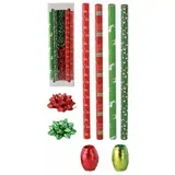 Božićni set za zamatanje darova (70 x 200 cm BAG6550 -crvena/zelena