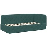 vidaXL Kutni okvir kreveta s madracem Tamnozelena 90 x 200 cm Baršun | shoptok.hr