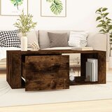vidaXL Klubska mizica dimljeni hrast 100x50,5x35 cm inženirski les | Shoptok.si