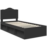  Konstrukcija postelje Črna 90 x 200 cm Masivno borovo les, (5000102496) | Shoptok.si