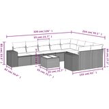  10-dijelni set vrtnih sofa s jastucima bež od poliratana | shoptok.hr