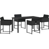  Vrtni set za objed 5 kom. Crna poliratan | shoptok.hr