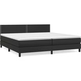  Box spring postelja z vzmetnico črna 200x200 cm umetno usnje, (20725982) | Shoptok.si