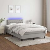  Box spring postelja z vzmetnico LED sv. siva 120x200 cm blago, (20726390) Cene