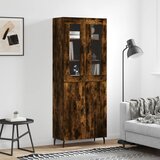  Visoka komoda dimljeni hrast 69,5x34x180 cm konstruiranog drva | shoptok.hr