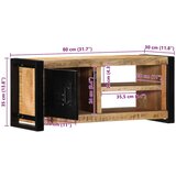 vidaXL TV omarica 80x30x35 cm Masivni neobdelan les Mango | Shoptok.si
