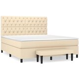 vidaXL Krevet s oprugama i madracem krem 160x200 cm od tkanine Cijene