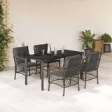  5-dijelni vrtni blagovaonski set sivi od poliratana | shoptok.hr