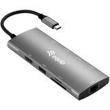 Equip USB-C 9 in 1 Multifunctional Adapter, HDMI 4K /60Hz, Gigabit LAN, USB 3.2 GEN1, SD /TF, 100W USB PD | shoptok.hr