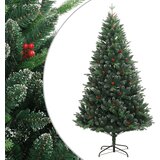  Umjetno božićno drvce sa šarkama i crvenim bobicama 120 cm | shoptok.hr