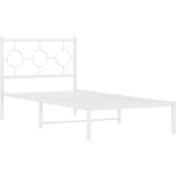  The Living Store Kovinski posteljni okvir z vzglavjem bel 90x190 cm - Posteljni Okvir, (21497672) | Shoptok.si