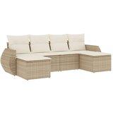 Maison Chic Seti vrtnega pohištva - Vrtna garnitura - Vrtni pohištvo set 6-delna z blazinami bež poli ratan, (21813576) | Shoptok.si