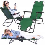  Springos® Vrtna Ležaljka Nulte Gravitacije s Naslonom za Glavu - Zelena | shoptok.hr