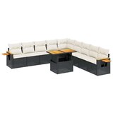  11-dijelni set vrtnih sofa od poliratana s jastucima crni | shoptok.hr