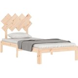 vidaXL Okvir kreveta s uzglavljem 3FT za jednu osobu od masivnog drva | shoptok.hr