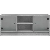 vidaXL TV omarica s steklenimi vrati betonsko siva 102x37x42 cm | Shoptok.si