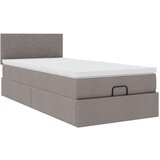  Otomanski okvir kreveta s madraca smeđesivi 90x200cm od tkanine | shoptok.hr