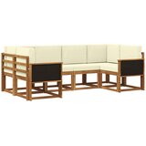 vidaXL Zunanja garnitura za sedenje z blazino 6 pcs Naravna in smetana, (5000280492) | Shoptok.si