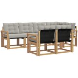 vidaXL Zunanja garnitura za sedenje 7 pcs Bela in svetlo siva, (5000281527) | Shoptok.si