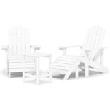  Vrtne stolice Adirondack s osloncem i stolićem HDPE bijele | shoptok.hr
