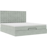 vidaXL Otomanski posteljni okvir z vzmetnicami siv 180x200cm žamet | Shoptok.si