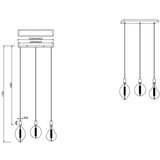  Trio - LED prigušiva luster na sajli GINSTER 3xE27/8W/230V | Eponuda.com