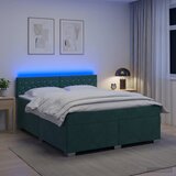  Krevet s box springom, madracem i LED-om Tamnozelena Bar&amp;scaron;un Slike