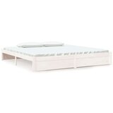  Posteljni okvir bel iz trdnega lesa 200x200 cm, (20601214) | Shoptok.si