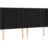  Uzglavlje s ušima crno 163x16x118/128 cm baršunasto | Eponuda.com