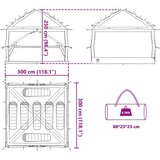  Unutarnji šator s krovom Zelena i Siva 300 x 300 x 250 cm | shoptok.hr