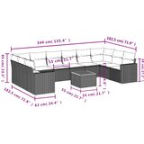  11-dijelni set vrtnih sofa od poliratana s jastucima crni | shoptok.hr