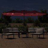  Dvostruki vrtni suncobran s LED svjetlima bordo 449 x 265 cm | Eponuda.com