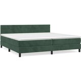  Box spring postelja z vzmetnico temno zelena 200x200 cm žamet | Shoptok.si